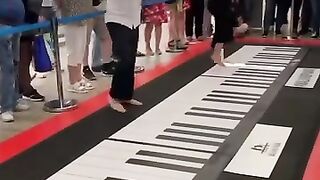 unique dance on keyboard floor