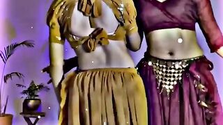 Two cute girl dance