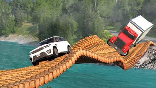 Car vs Logs Bridge x Spikes x 100 Speedbumps x Width Restrictions - Ultimate Automotive Mayhem!"