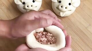 This way of making piggy steamed buns is loved by both the elderly and children