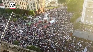 Tens of thousands protest in Belgrade against proposed lithium mining in Serbia.