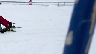 Funny ice snow falling