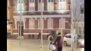 Funny snow falling