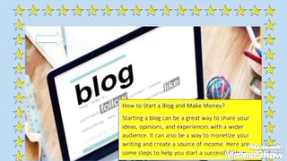 How to write a bolg and make money.