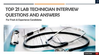 Top 21 Lab Technician Interview Questions and Answers | For Fresh & Experience Candidates