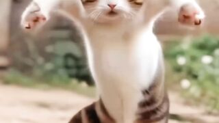Cute cat dancing.