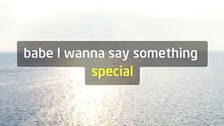 I wanna say something special