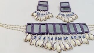 #new mirror jewellery making _ handmade jewellery,✨ trending necklace _ #viral #subscribe #mirror.