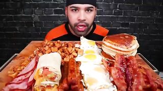 ASMR Big Breakfast After Eating Nothing For 2160 Minutes!