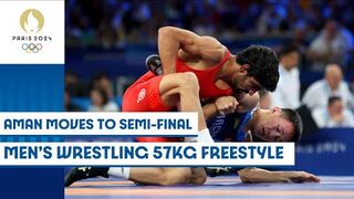 Aman secures semi-final spot in men's wrestling freestyl