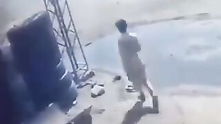 Be careful near electricity pols