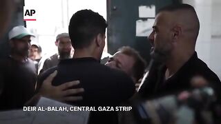 Palestinian father mourns as wife and twin babies killed in Israeli bombardment in Gaza