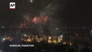 Thousands celebrate Pakistan's Independence Day in Karachi.