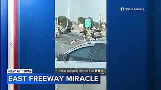 Video shows 2 toddlers in diapers on Texas freeway after being ejected during crash