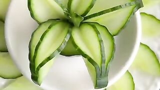 Super Salad Cucumber Decoration Ideas #SuperSalad #cuttingskills #fooddecoration 2