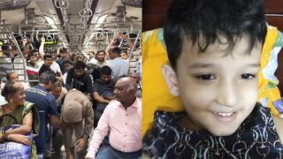 Cute baby reaction on dancing a boy in a metrorail