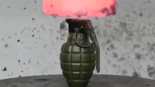 Crushing a bomb ???? hydraulicpress satisfying  wait till the end..