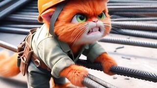 Cute cat hardworking ????