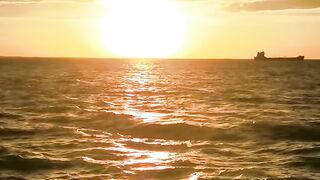The sunset in the sea
