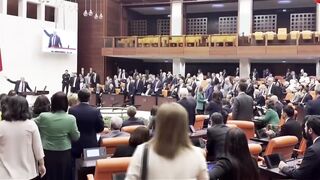 'MPs clash in Turkish parliament''MPs clash in Turkish parliament'