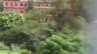 In front of Curzon Hall of Dhaka University while going to Metrorail