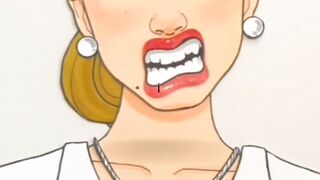 Ilustrasi wanita memakai make-up