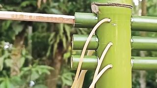 3'' Bow using green bamboo slingshots #craft #bamboo
