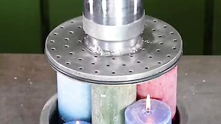Crushing Candles and Crayons With Hydraulic Press