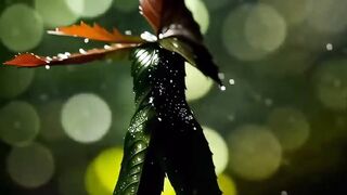 Leaves fall and cute carroat dance