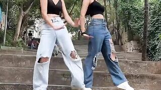 My first time dancing in a public place???? Janhavi _ Vanya???? #latoo #dance #shorts
