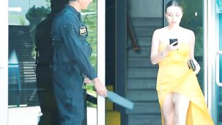 Security guard asks a girl undress