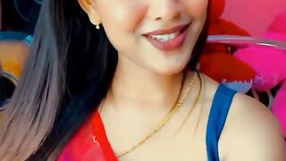 beauty in blue saree