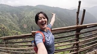 Korean Exploring North East India ????????  Bamboo Trek & Secret Waterfalls in Meghalaya