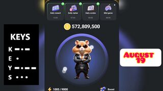 Hamster Combat 19 August Daily game & cipher