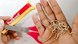 #DIY handmade Rhinestone chain Earring _ Rhinestone chain Earring making ideas ????.