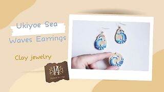 ##dIY???? Great Wave Earrings/How to Make Polymer Clay Jewelry /Handmade Making Tutorial/Ukiyoe Earrings