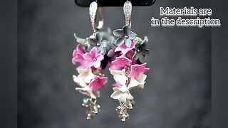 ##Summer mood Flower Earrings Polymer Clay????????????????????????????????.....
