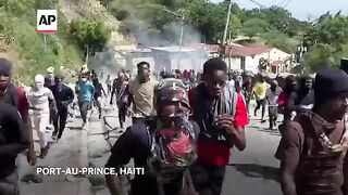 Police tear-gas protesters in Haiti as they demand help in stopping gangs