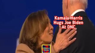 Kamala Harris hugs Joe Biden after Biden delivers DNC speech