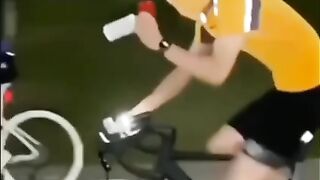 Super fast! men with bicycle
