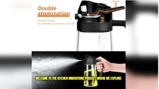 Glass Olive Oil Dispenser Bottle & Oil Sprayer Bottle 2 In 1 for Kitchen Cooking, Auto Flip Cap, 18oz Black..review video