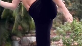 Stretching leg  yoga