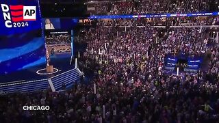 DNC crowd chants 'lock him up' after Hillary Clinton mentions Trump's felony convictions