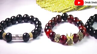 ##BEAD MAKING TUTORIALS FOR BEGINNERS_ Men Beaded Bracelets with Stones..