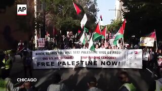 More than 1,000 pro-Palestinian protesters rally outside the DNC