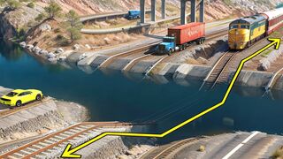 Cars and Trains vs Deep Water - BeamNG Drive - ???? ULTIMATE Edition Compilation