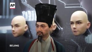 Lifelike humanoid robots displayed in China at World Robot Conference
