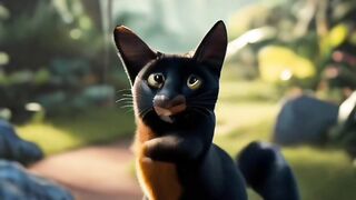 Funny Cat Fighting in the field