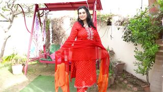 RED BANDHANI BAHAR GOTA PATTI HANDWORK SUIT SET_ Plus Size Suit Set India