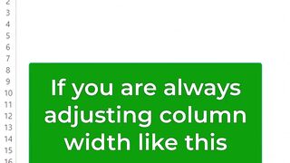 Auto Adjusting Columns #excel #exceltips #exceltutorial.